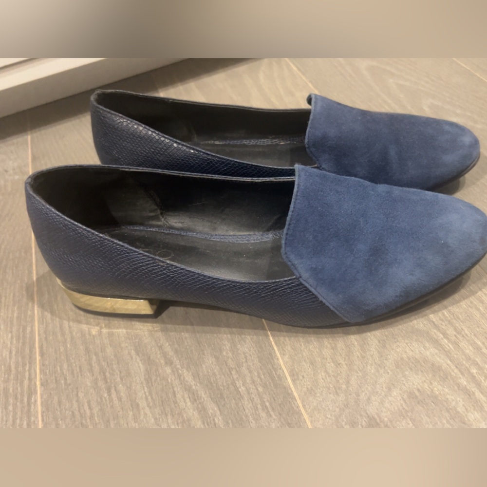 ALDO Dark Blue Suede Flats - Picture 2 of 3